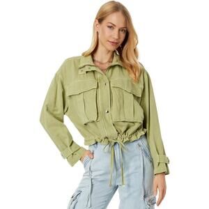 BLANK NYC Green Linen Cotton Utility Jacket w/ Drawstring Hem Medium New